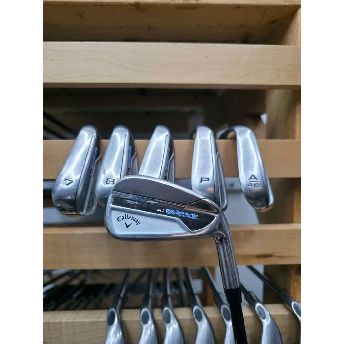 Callaway Paradym Ai Smoke Iron Set 6-PW & AW +1" X-Stiff Flex Mitsubishi TENSEI AV Series 85 Right Hand – Good Condition